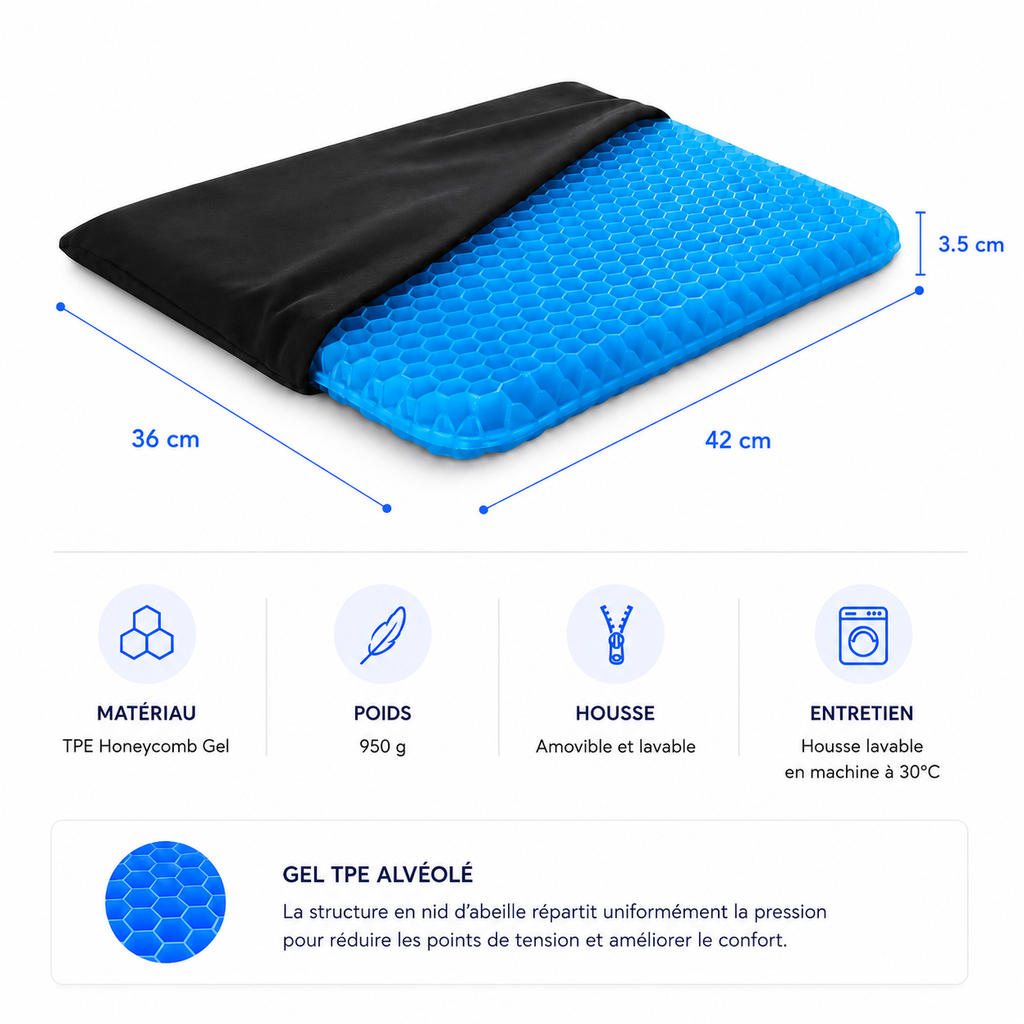 Coussin ergonomique en gel Sereinova™
