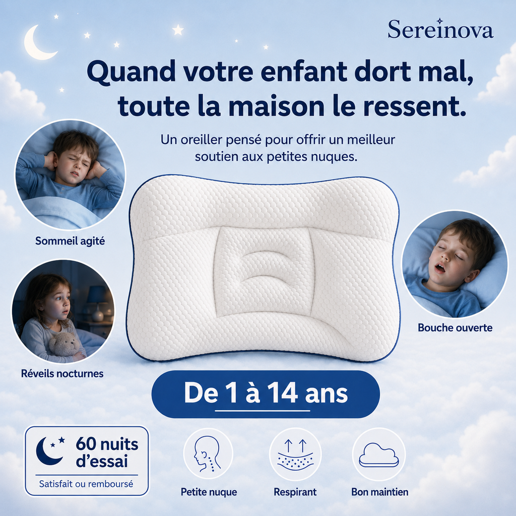 Oreiller Ergonomique Enfant Sereinova™