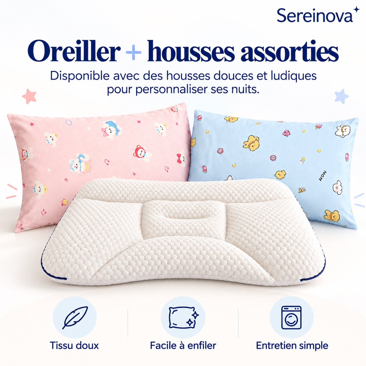Oreiller Ergonomique Enfant Sereinova™
