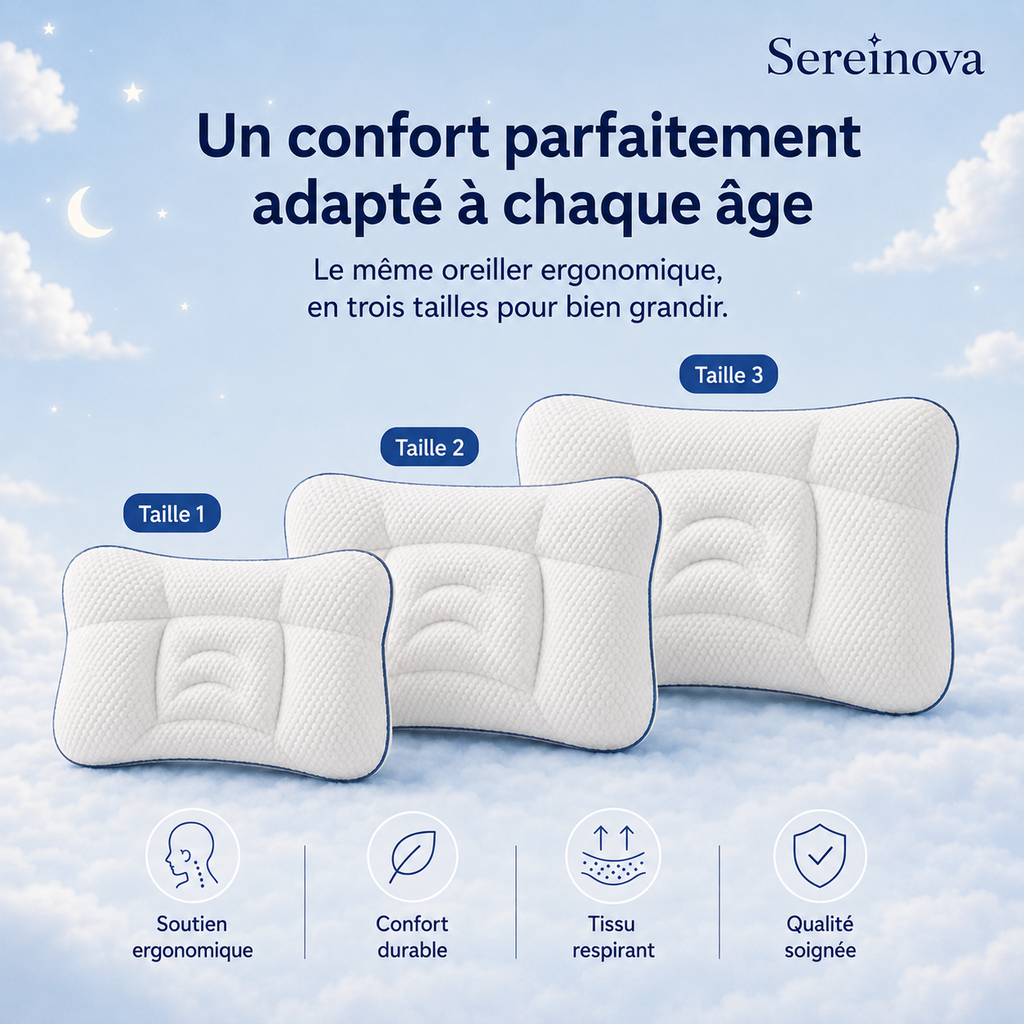 Oreiller Ergonomique Enfant Sereinova™