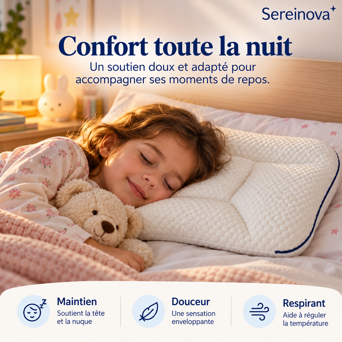 Oreiller Ergonomique Enfant Sereinova™