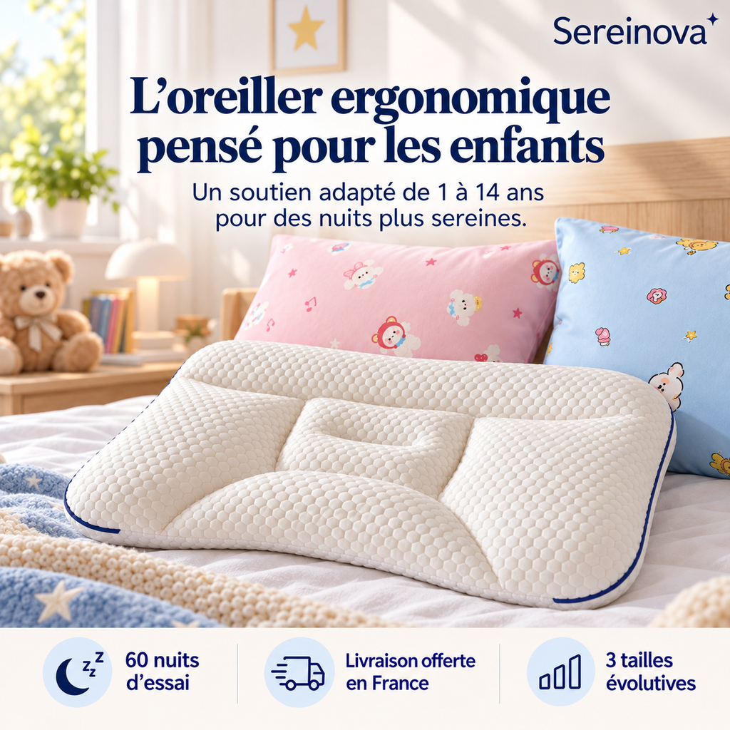 Oreiller Ergonomique Enfant Sereinova™